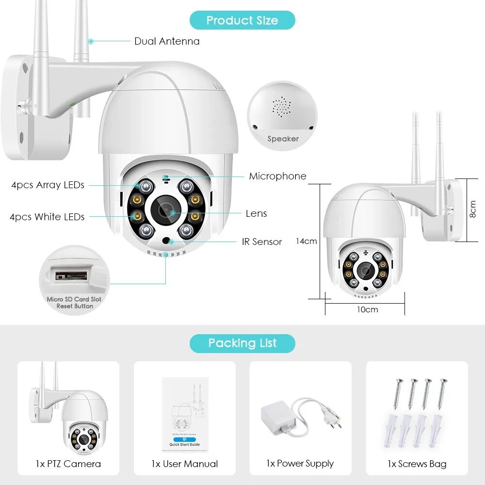 Camera hình cầu góc rộng xoay 360 độ, cảnh báo chuyển động, đàm thoại 2 chiều bảo hành 12 tháng