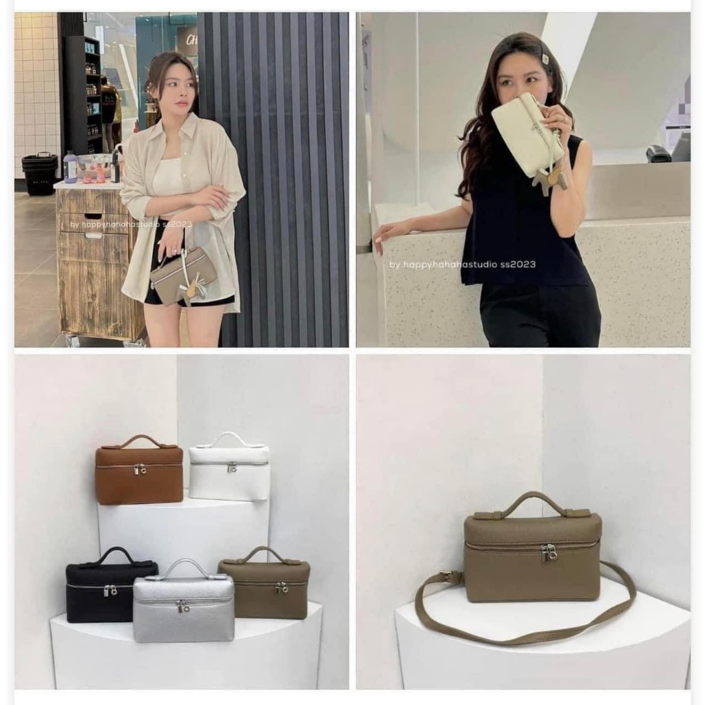 6030# Túi xách nữ dáng hộp quai khăn charm ngựa