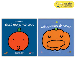Sách ehon cho bé 0 2 tuổi - Combo Bí ngô không ngủ được, Buồn ngủ quá (Tranh truyện ehon Nhật Bản cho bé)