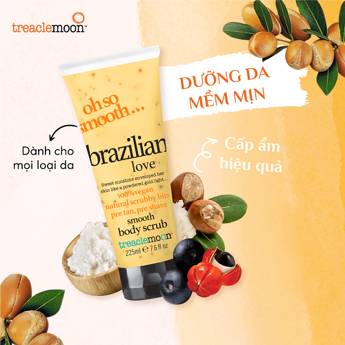 [Tặng kem dưỡng da tay] Tẩy da chết toàn thân Treaclemoon Brazilian Love hương quả nhiệt đới 225ML