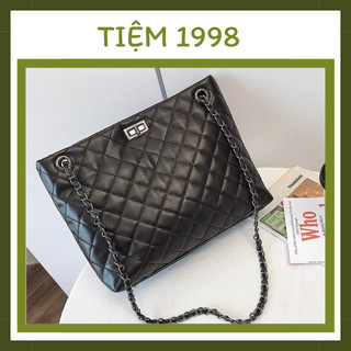 Túi tote công sở nữ đeo vai đeo chéo chần chám sz 28 thời trang size 28cm