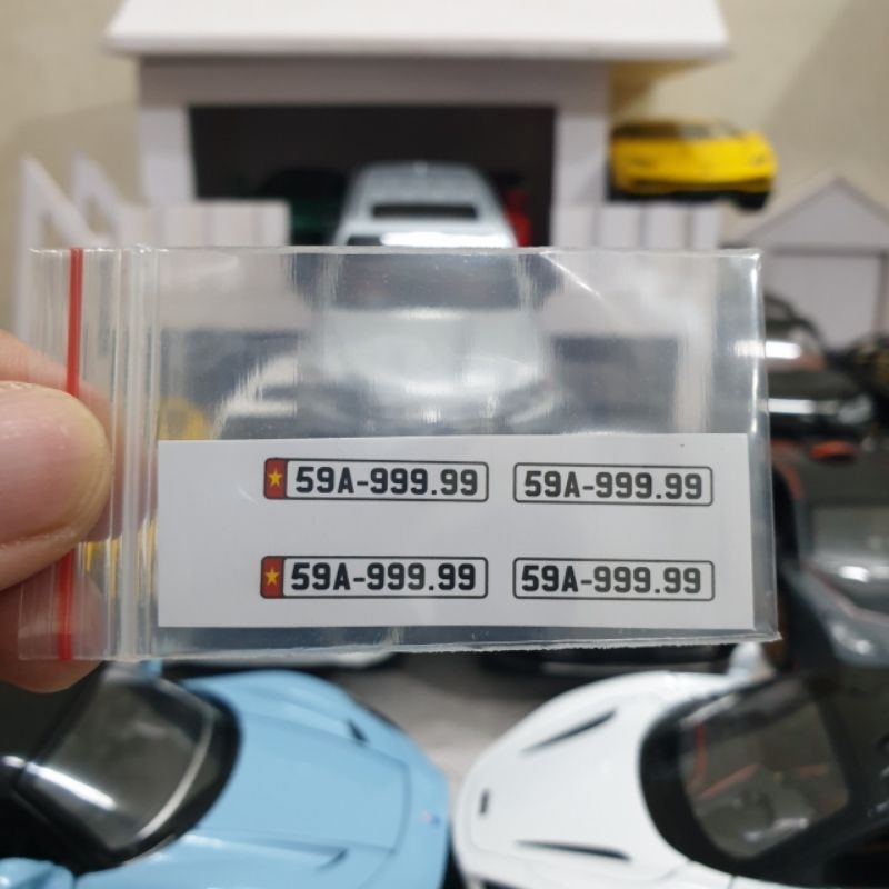 Biển số ngũ quý mô hình xe tỉ lệ 1:24, biển số VIP, ngày tháng năm sinh (Bóc Dán)