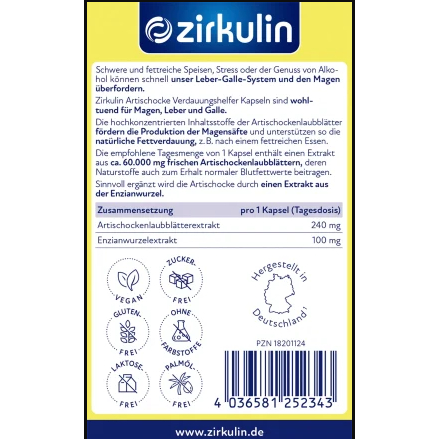 Thải độc gan Zirkulin Artischocke hộp 30 viên của Đức