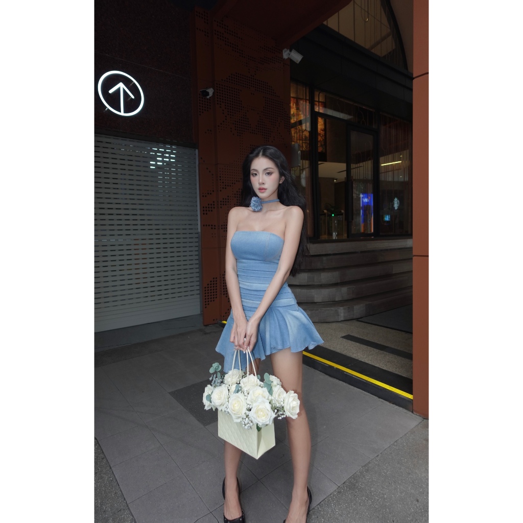 Tipblu - Váy Bandage Denim Dress