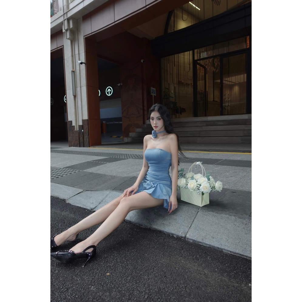 Tipblu - Váy Bandage Denim Dress