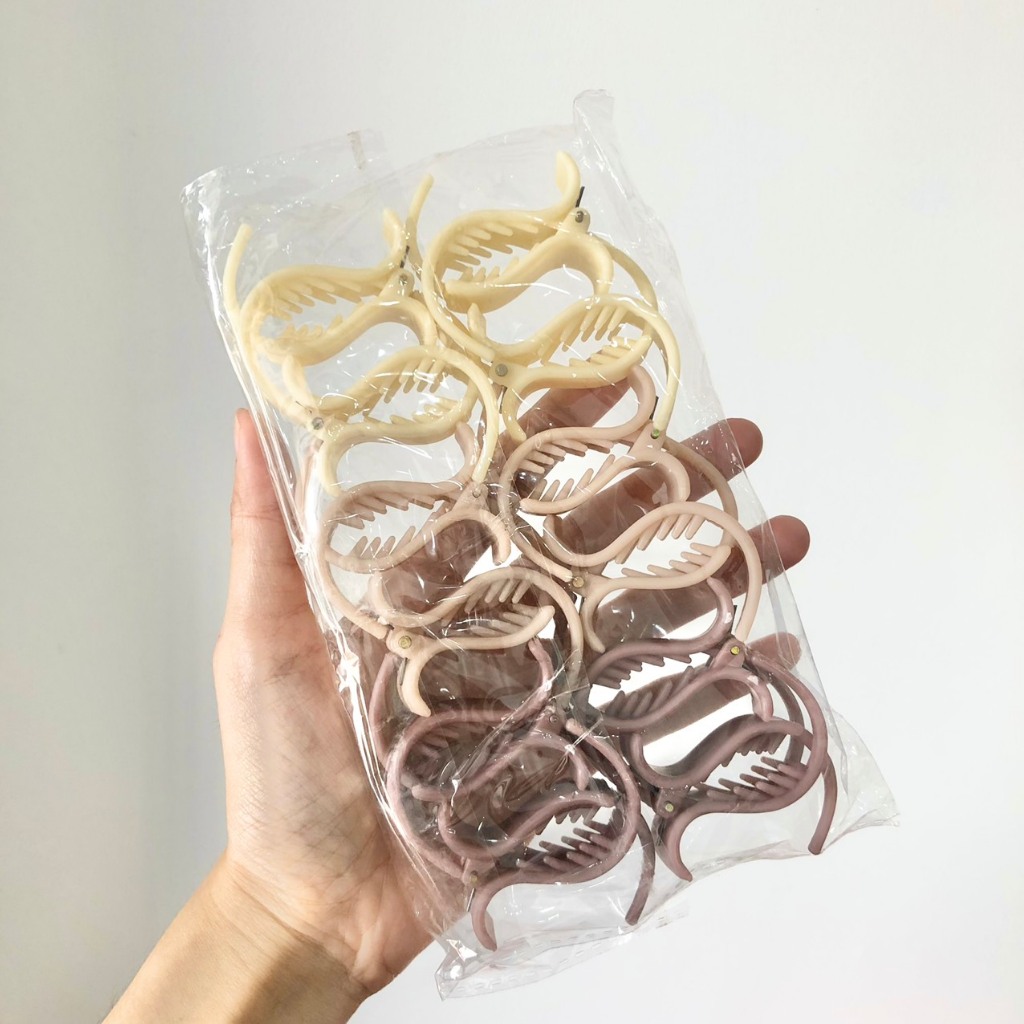 Lố 12 Kẹp Tóc Càng Cua 3 Răng Mix Nhiều Màu