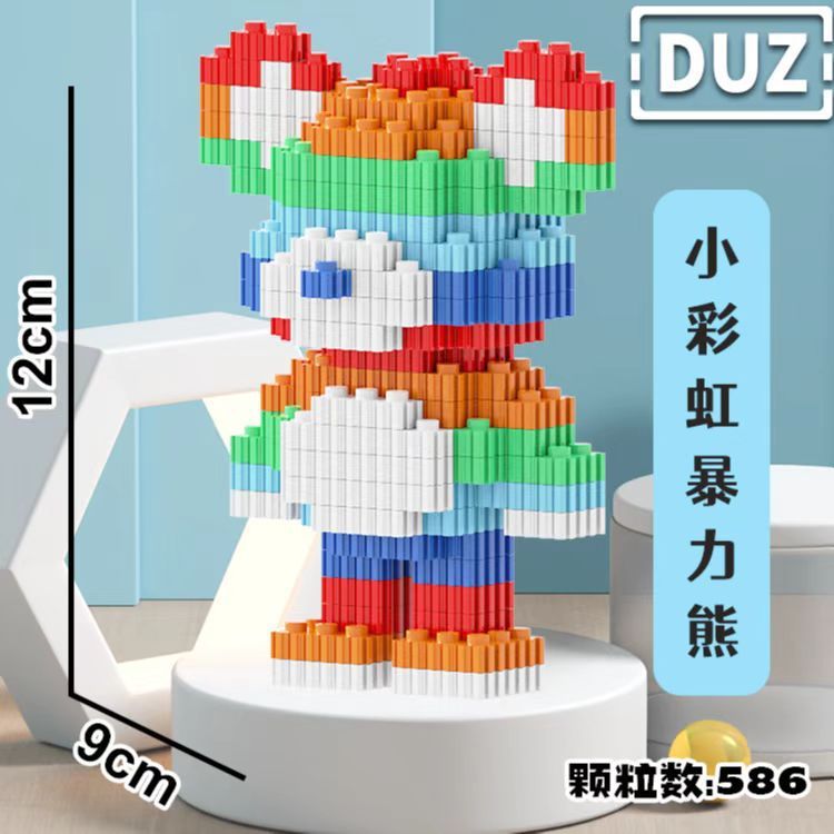 Mô hình nhân vật 3D mini bearbrick, siêu anh hùng, gấu, thỏ, onepiece láp ráp 400-600 chi tiết, đa dạng