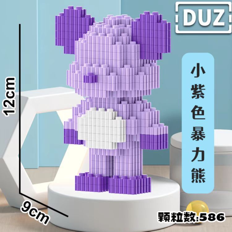 Mô hình nhân vật 3D mini bearbrick, siêu anh hùng, gấu, thỏ, onepiece láp ráp 400-600 chi tiết, đa dạng