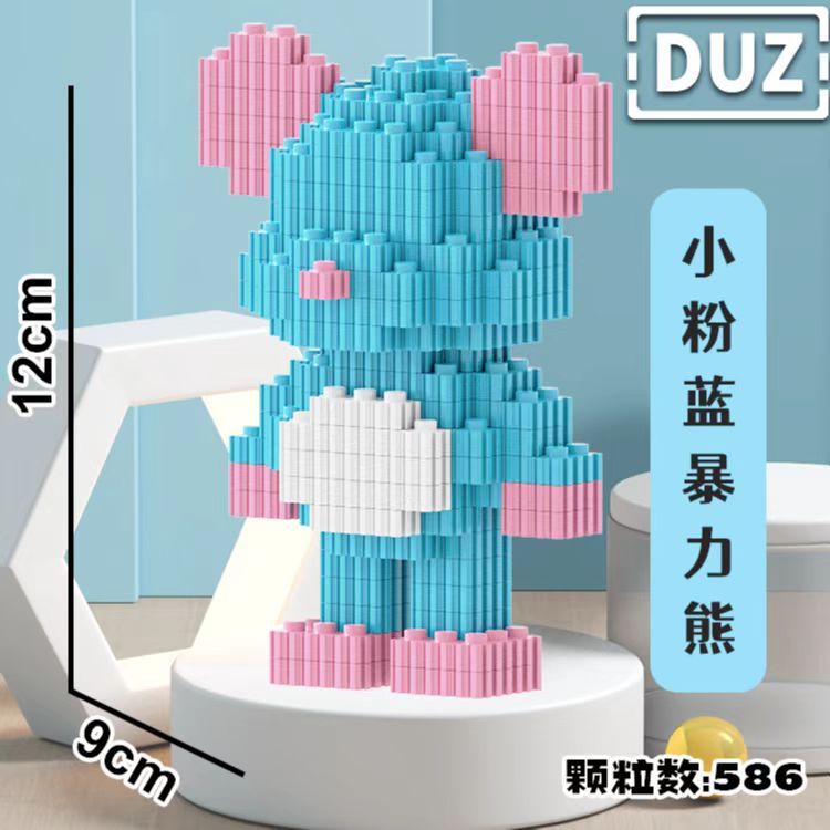 Mô hình nhân vật 3D mini bearbrick, siêu anh hùng, gấu, thỏ, onepiece láp ráp 400-600 chi tiết, đa dạng