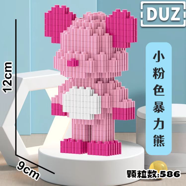 Mô hình nhân vật 3D mini bearbrick, siêu anh hùng, gấu, thỏ, onepiece láp ráp 400-600 chi tiết, đa dạng