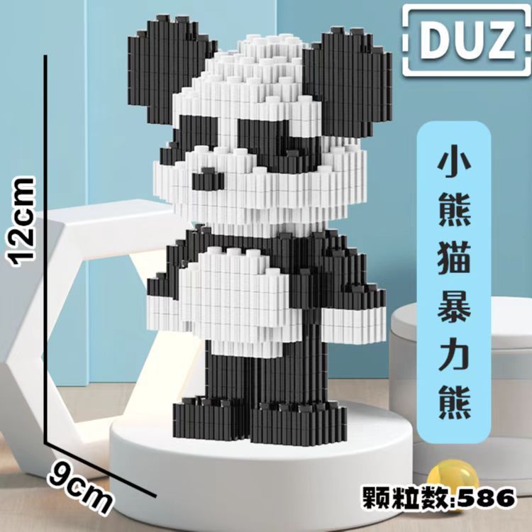 Mô hình nhân vật 3D mini bearbrick, siêu anh hùng, gấu, thỏ, onepiece láp ráp 400-600 chi tiết, đa dạng