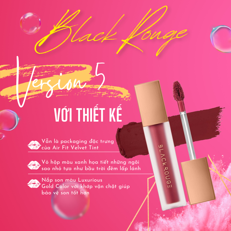Son kem lì B.LACK R.OUGE Air Fit Velvet Tint Ver 5  lâu trôi - Alita.net