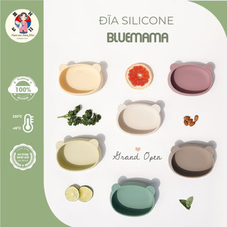 Đĩa ăn dặm Silicon Bluemama FOOD PLATE cho bé* Đĩa ăn dặm cho bé Bluemama chính hãng Hàn Quốc
