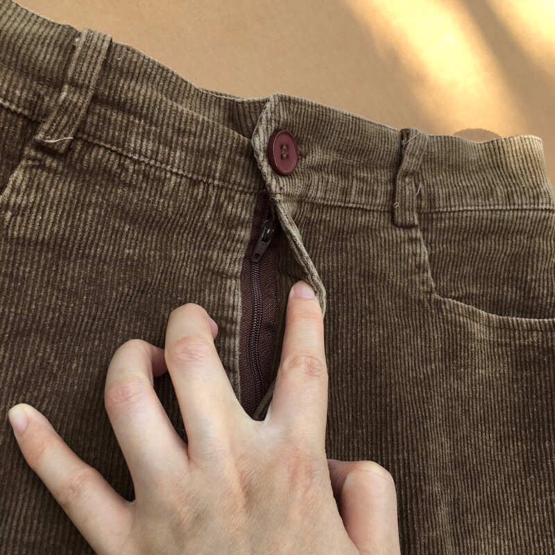 Chân váy nhung tăm NoBrand corduroy skirt