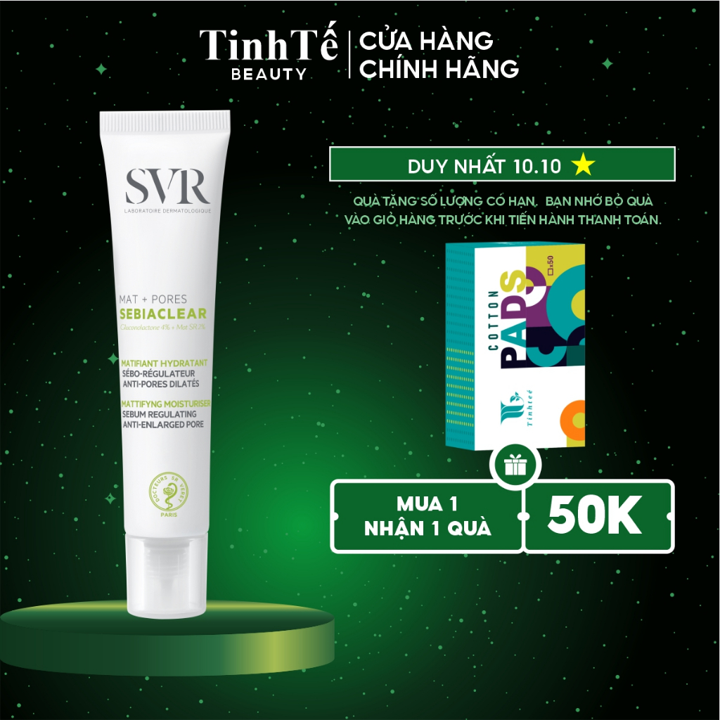 Kem dưỡng SVR cho da dầu giảm mụn SVR Sebiaclear Mat+Pores 40ml