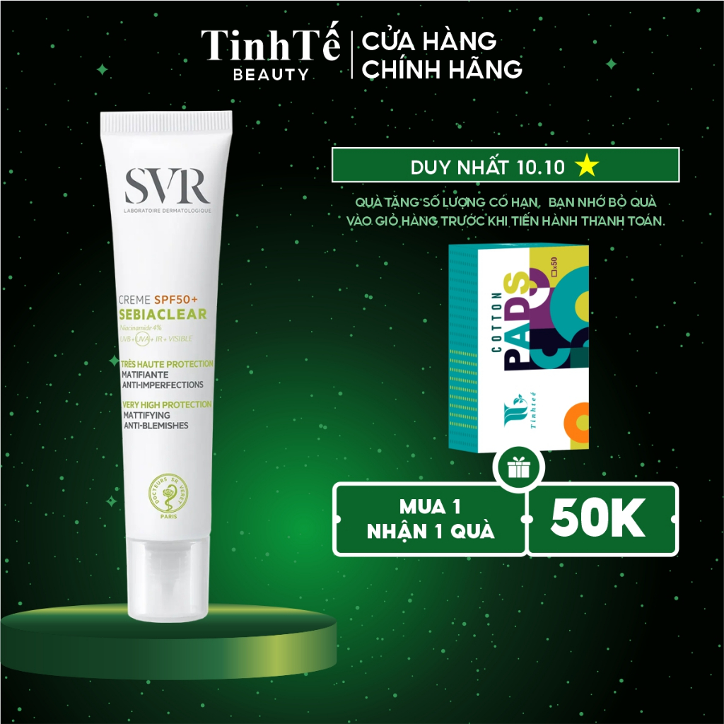 Kem chống nắng cho da dầu mụn SVR Sebiaclear Crème SPF50 40ml