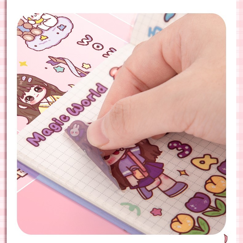 Hộp 100 Tấm Sticker Cute Trang Trí Dán Tập Vở, Bình Nước, Bút Nước...
