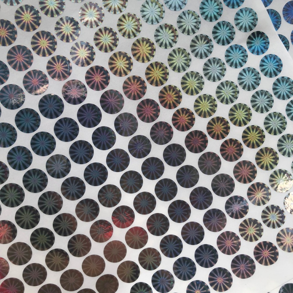 Tem chống giả hologram 7 màu combo 1.000c 1cm tròn