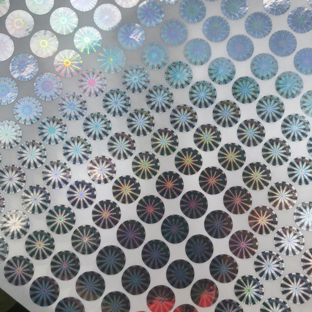 Tem chống giả hologram 7 màu combo 1.000c 1cm tròn