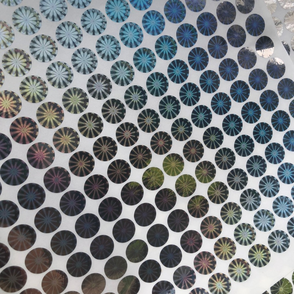 Tem chống giả hologram 7 màu combo 1.000c 1cm tròn