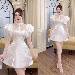 ĐẦM TAY PHỒNG CỔ CHOCKER KẾT ĐÁ