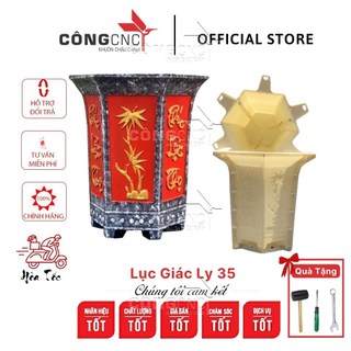 Khuôn Chậu Lục Giác Ly 35 (Cây Trúc - Phúc Lộc Thọ)
