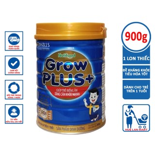 Sữa Bột Nutifood Grow Plus+ Xanh Weight Pro Hộp 900g (Dinh dưỡng hiệu quả giúp trẻ TĂNG CÂN KHỎE MẠNH)