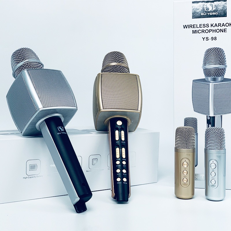 Micro Karaoke Bluetooth Không Dây HOLOCOM YS92 Kèm Loa Âm Lớn Bắt Giọng Hát Hay Hỗ Trợ Thẻ Nhớ, Thu Âm Chuyên Nghiệp