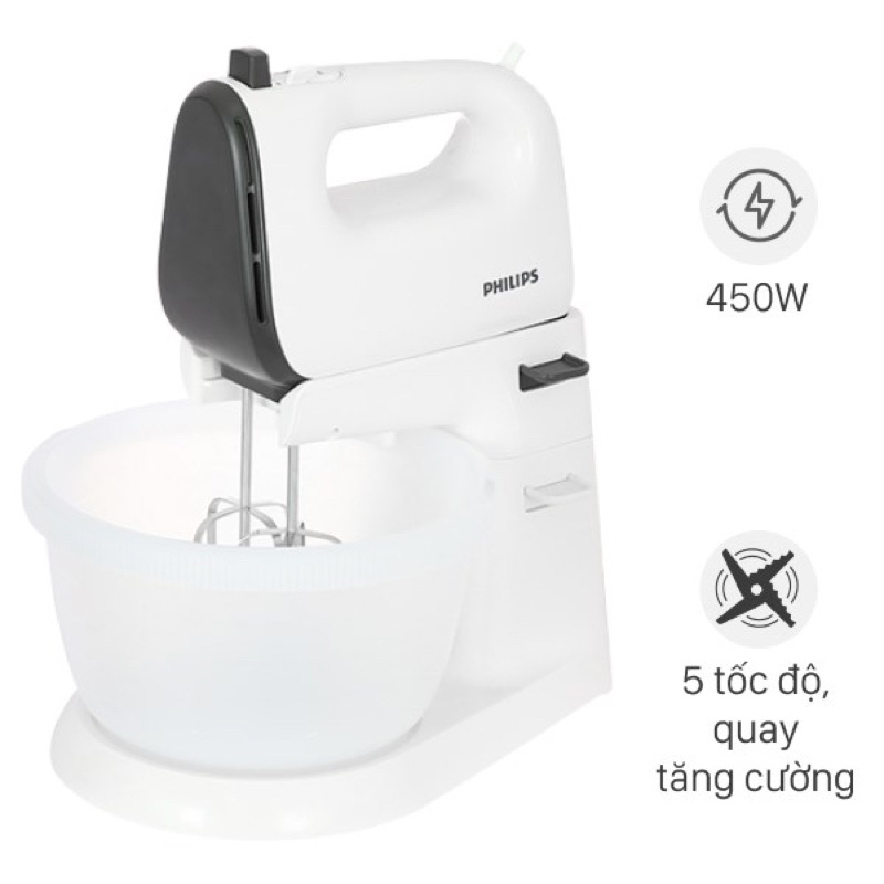 Máy đánh trứng để bàn Philips HR3745 HR3750 - Hàng chính hãng - Bảo hành 24 tháng