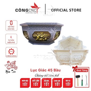 Khuôn Chậu lục giác 45 dáng bầu (Cây Tùng) không kèm chân kỷ