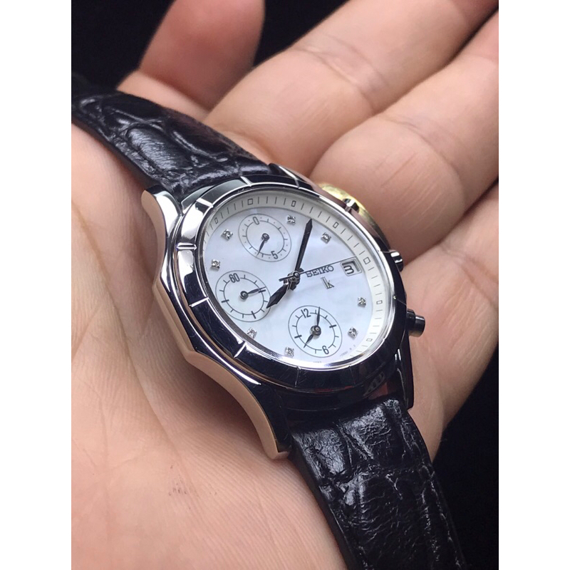 ⌚Đồng hồ Si Nam 7 kim hiệu SeiKo Lk Mặt khảm trai. Made in Japan🇯🇵. Hàng đã qua sử dụng
