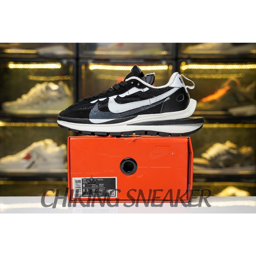 Giày Sneaker Nike Sacai x VaporWaffle 'Black White' Siêu Cấp