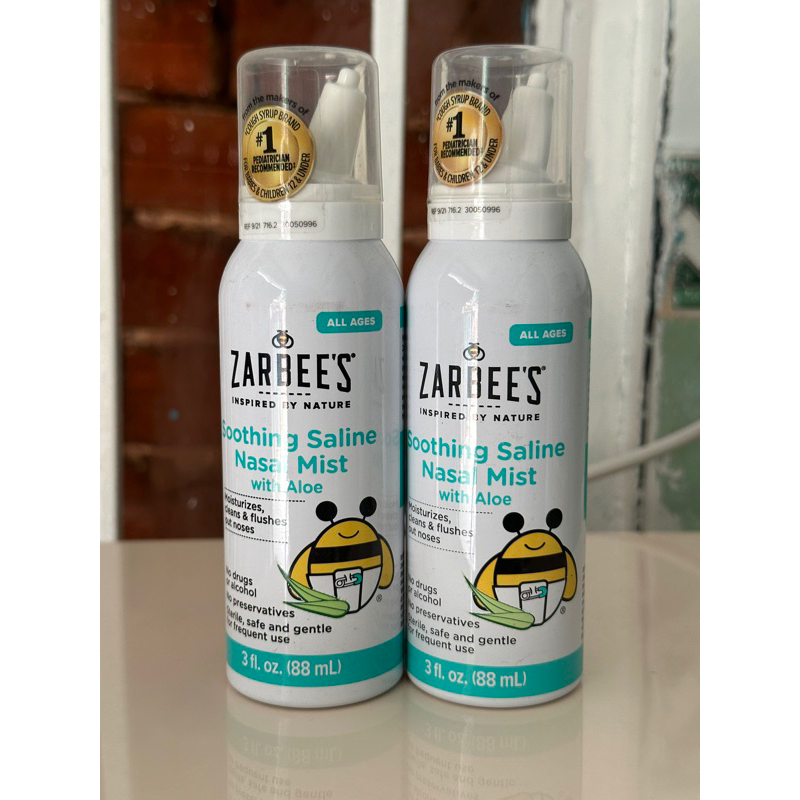 Xịt nghẹt mũi Zarbee's Soothing Saline Nasal Mist 88ml [Date 25]