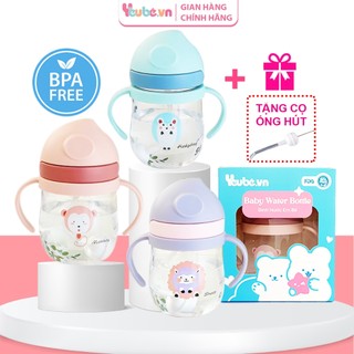 Bình Tập Uống Nước Chống Sặc Cho Bé YEUBEVN 250ml Có Van Chống Sặc Tay Cầm Tập Hút Ống Hút Silicon An Toàn Nướu Bé