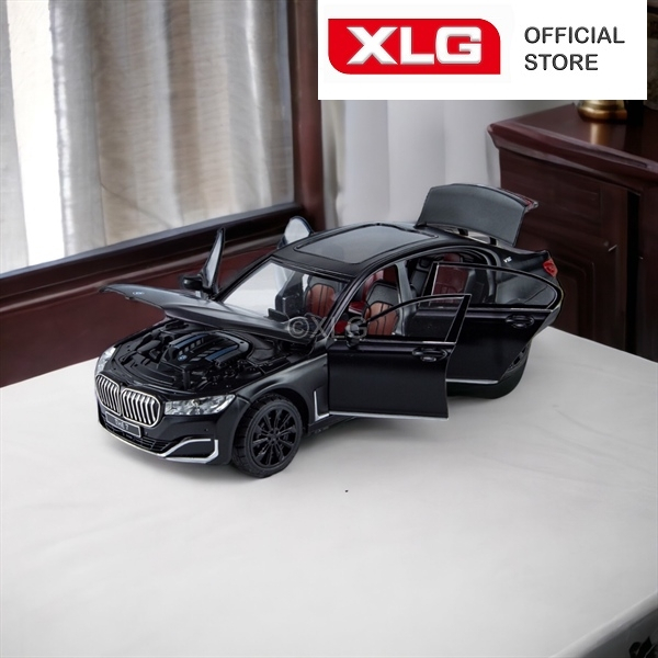 Mô hình xe ô tô BMW 760LI 1:24 hợp kim có đèn led âm thanh cao cấp - XLG