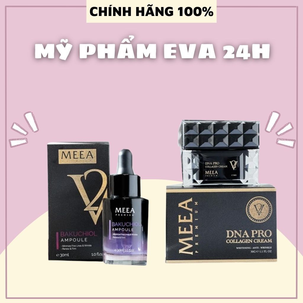 Combo Tinh Chất Dưỡng Da Bakuchiol & Kem Face Dna Collagen Meea 30g