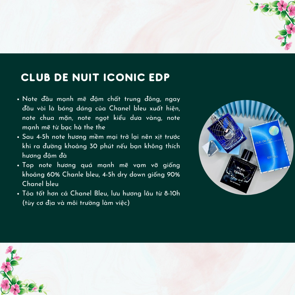 Nước hoa nam Armaf Club De Nuit Iconic 10ml EDP nước hoa nam tính mạnh mẽ  - PEMIKI Store