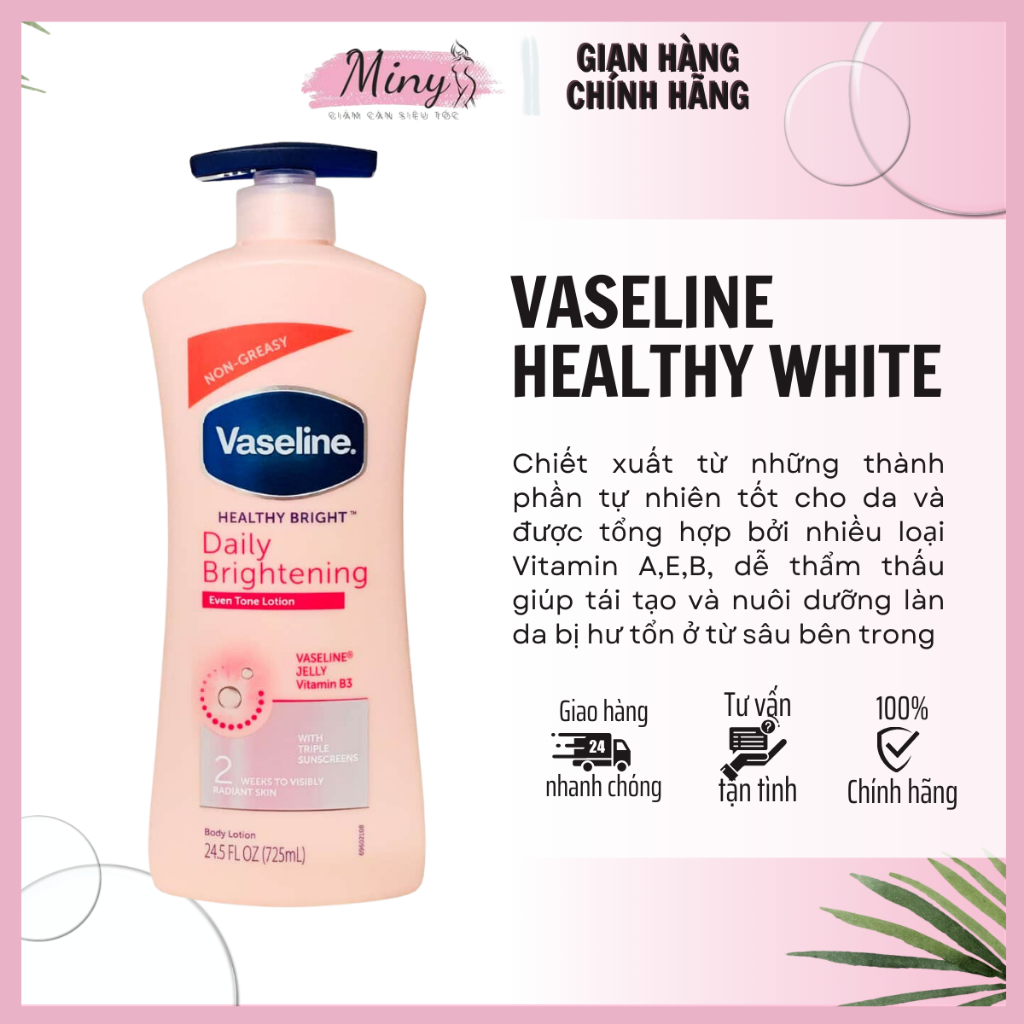 Kem dưỡng Vaseline Healthy White chai 725ml