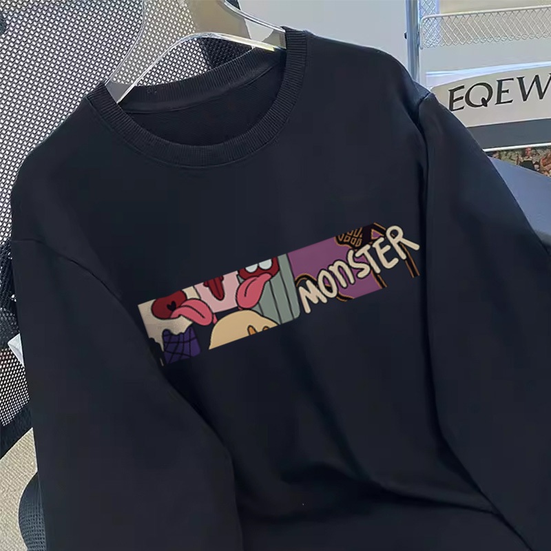 Áo nỉ nữ cổ tròn Đen thời trang local brand Salute Sweater Hàn Quốc cho vintage bản in vui vẻ Y0479