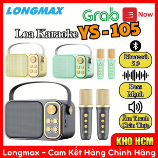 Loa bluetooth mini karaoke kèm 2 micro ys-105 - âm thanh siêu hay - loa bluetooth mini ys-103 kèm 1 micro không dây