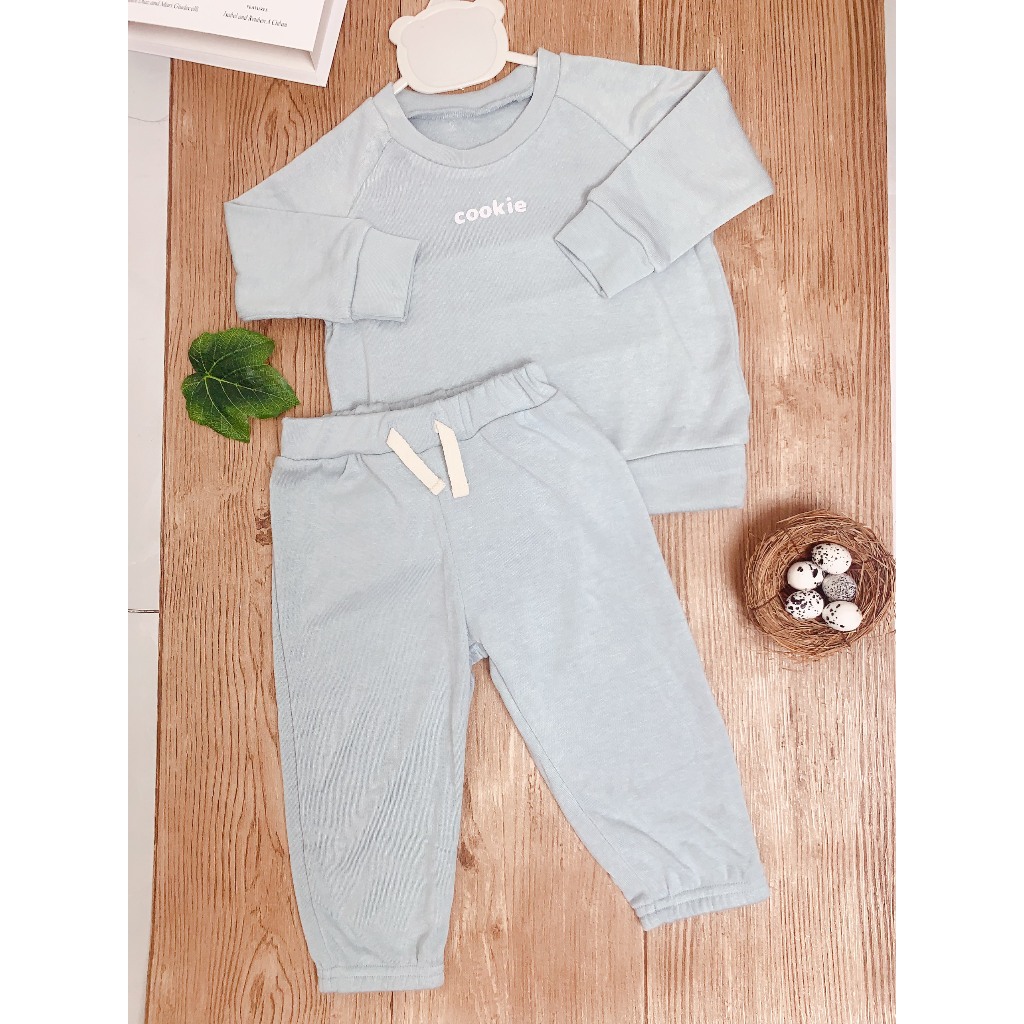 Đồ Bộ Tay Dài Chất Liệu Thun Cotton Cho Bé Trai Bé Gái 12 - 13 Kg