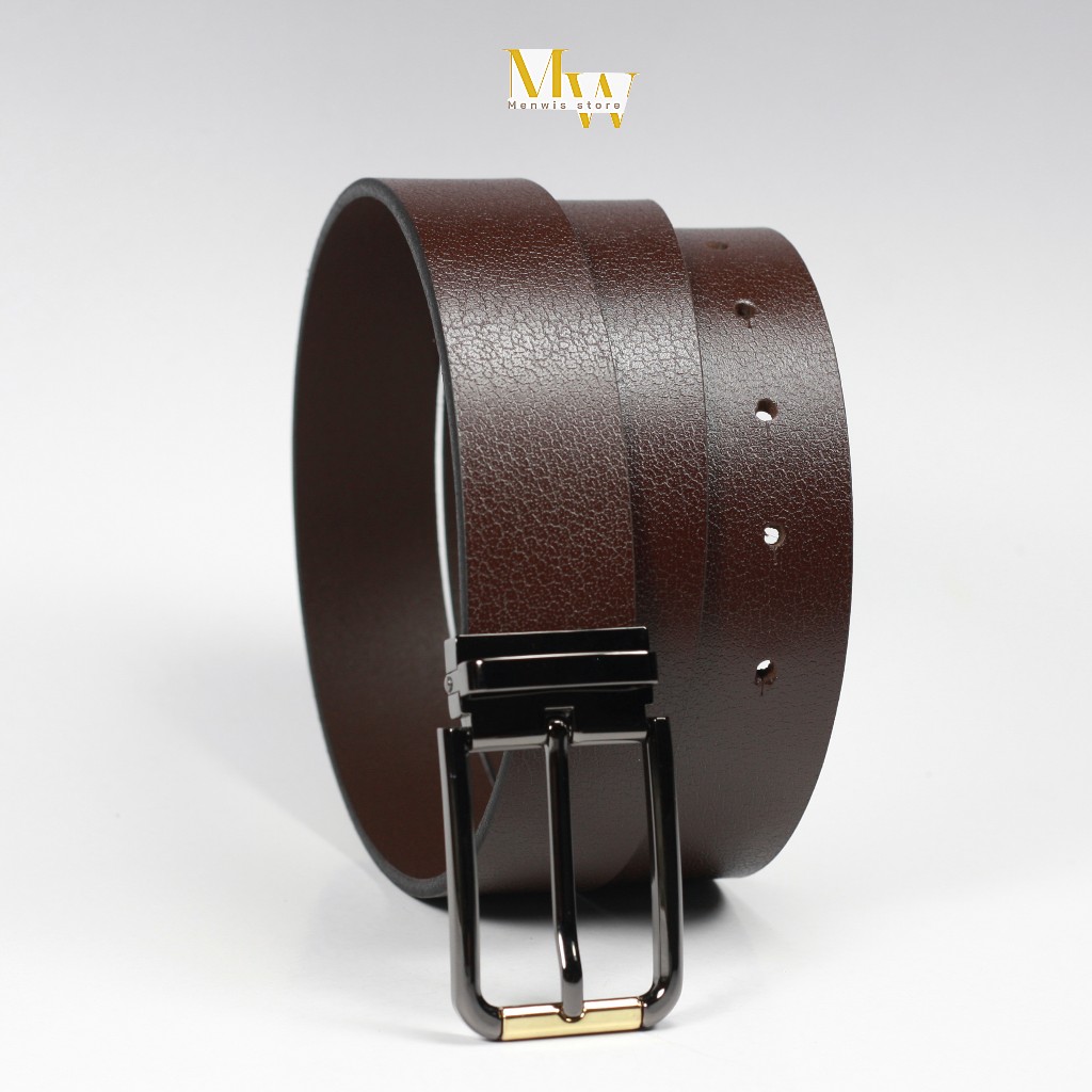 Thắt lưng nam cao cấp khóa kim MENWIS S09, dây nịt nam da bò 1 lớp bản 3.4 cm mặt khóa chống gỉ sét - dây nịch
