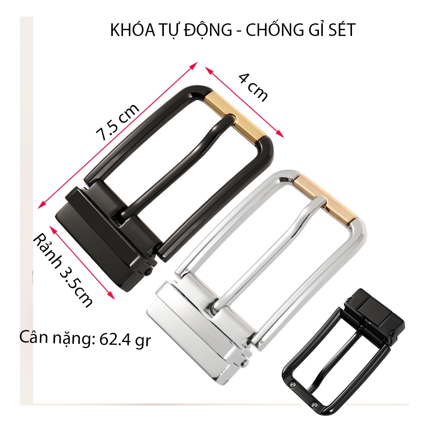 Thắt lưng nam cao cấp khóa kim MENWIS S09, dây nịt nam da bò 1 lớp bản 3.4 cm mặt khóa chống gỉ sét - dây nịch