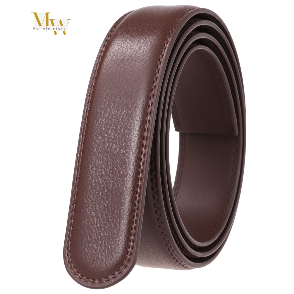 Dây thắt lưng nam dây nịt nam da bò 2 lớp Menwis D02 bản dây 3.5cm có răng cưa dùng cho khóa tự động