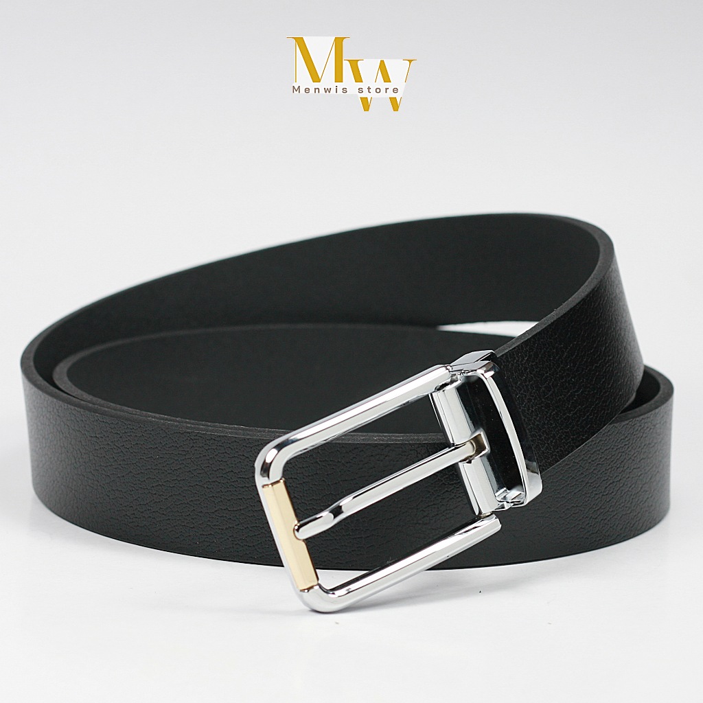 Thắt lưng nam cao cấp khóa kim MENWIS S09, dây nịt nam da bò 1 lớp bản 3.4 cm mặt khóa chống gỉ sét - dây nịch