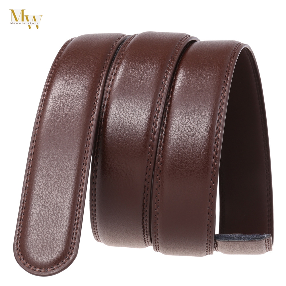Dây thắt lưng nam dây nịt nam da bò 2 lớp Menwis D02 bản dây 3.5cm có răng cưa dùng cho khóa tự động