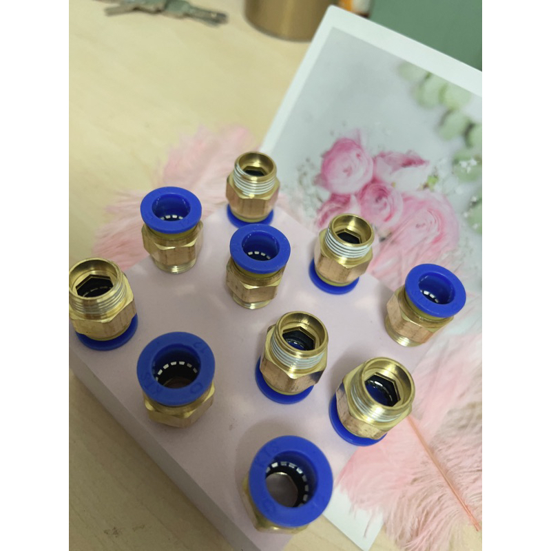 Cút nối PC thẳng ren ngoài khí nén, phun sương đầy đủ kích thước ống và ren hàng xịn giá sỉ