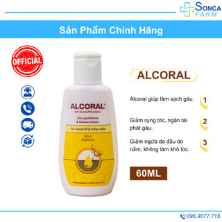 Dầu Gội Giảm Gàu Alcoral 60ml – Sạch Gàu, Giảm Ngứa Da Đầu, Ngăn Rụng Tóc