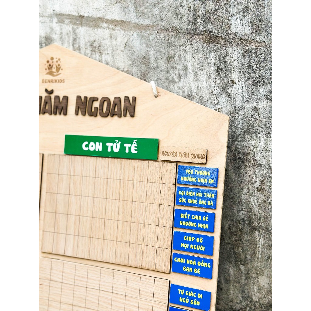 Khắc Tên Riêng Cho Bé Bảng Chăm Ngoan Bảng Bận Rộn Busy Board Bằng Gỗ Benrikids