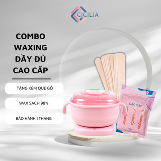 Combo Nhỏ Gọn Gồm 100gr Sáp Wax Lông Cao Cấp + Nồi Nấu Sáp Silicone Gấp Gọn Tặng Que CICILIA